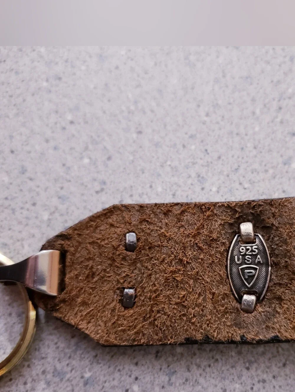 Sterling Leather Cross Keychain Heavy Metal